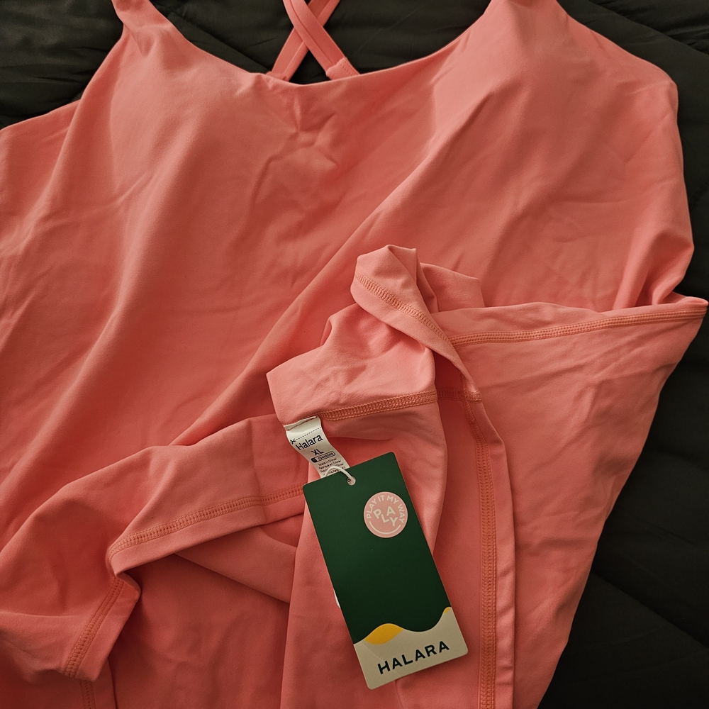 Halara Pink Cross-Back Top
